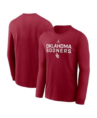 Jordan - Men's Crimson Oklahoma Sooners 2025 Sideline Performance Long Sleeve T-Shirt