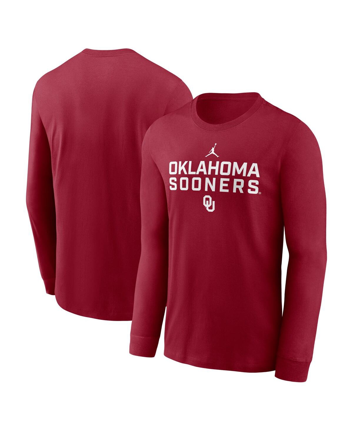 Men's Crimson Oklahoma Sooners 2025 Sideline Performance Long Sleeve T-Shirt - Crimson