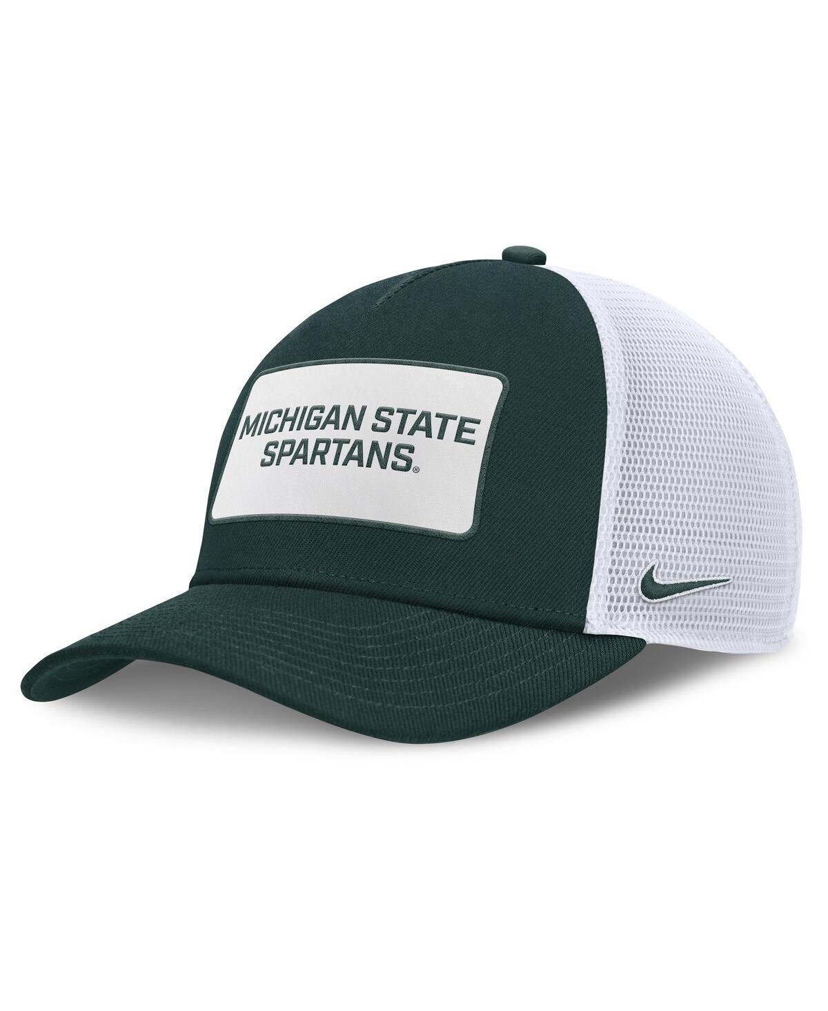 Men's Green/White Michigan State Spartans 2025 On-Field Rise Patch Trucker Adjustable Hat - Green, White