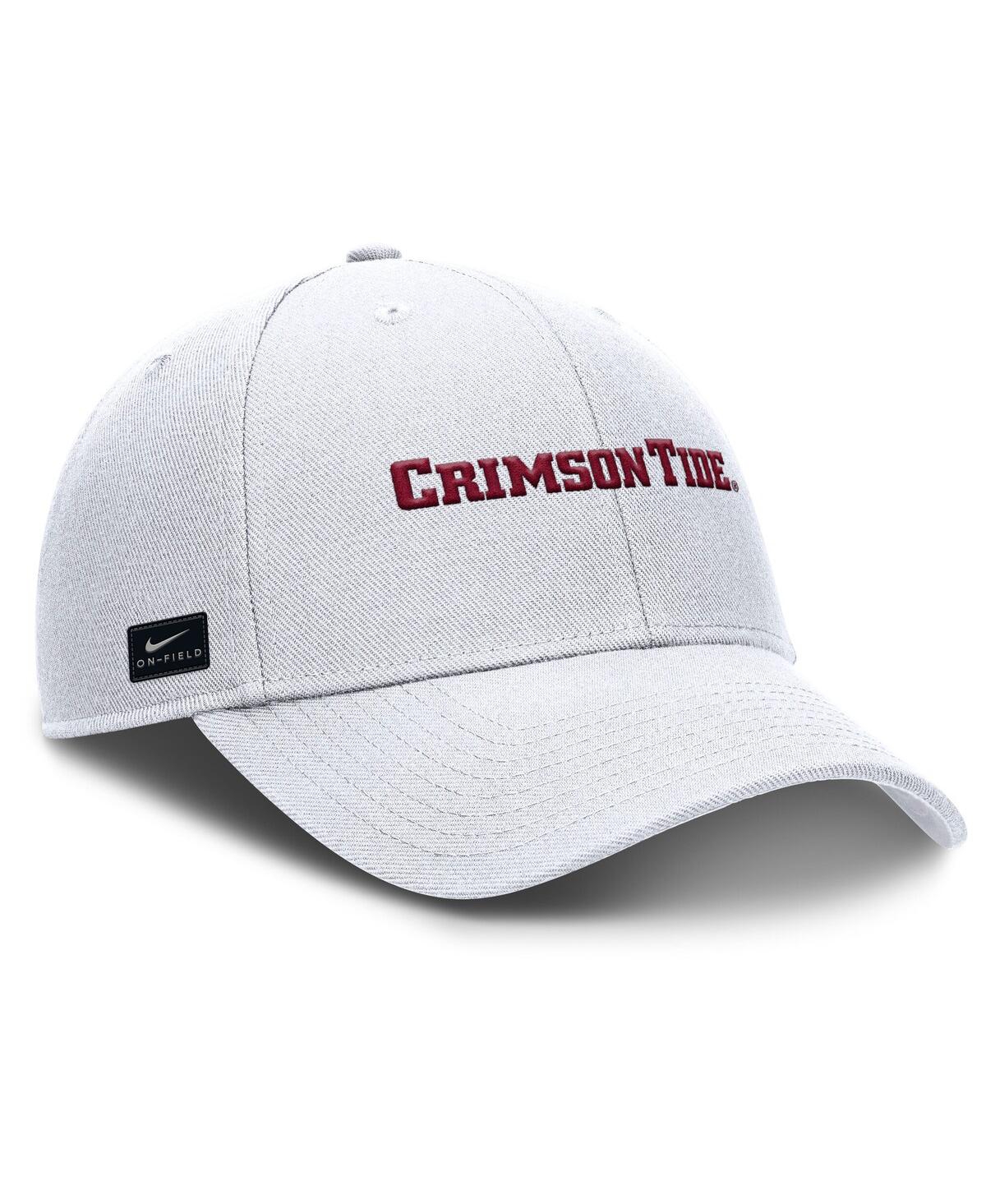Nike Men's White Alabama Crimson Tide Core Club Mascot Wordmark Adjustable Hat In White