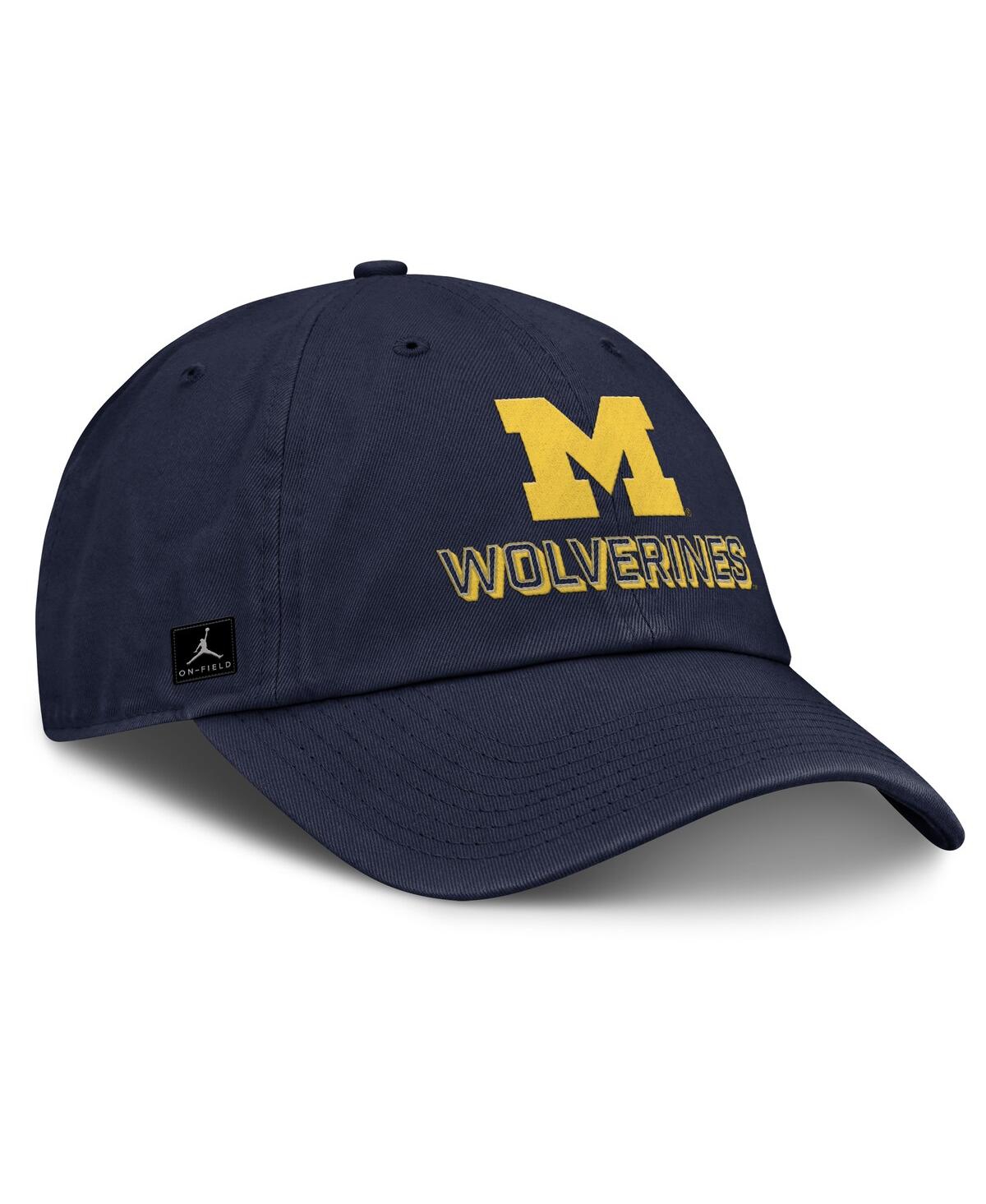 Jordan Men's Navy Michigan Wolverines 2025 On-field Club Adjustable Hat In Blue