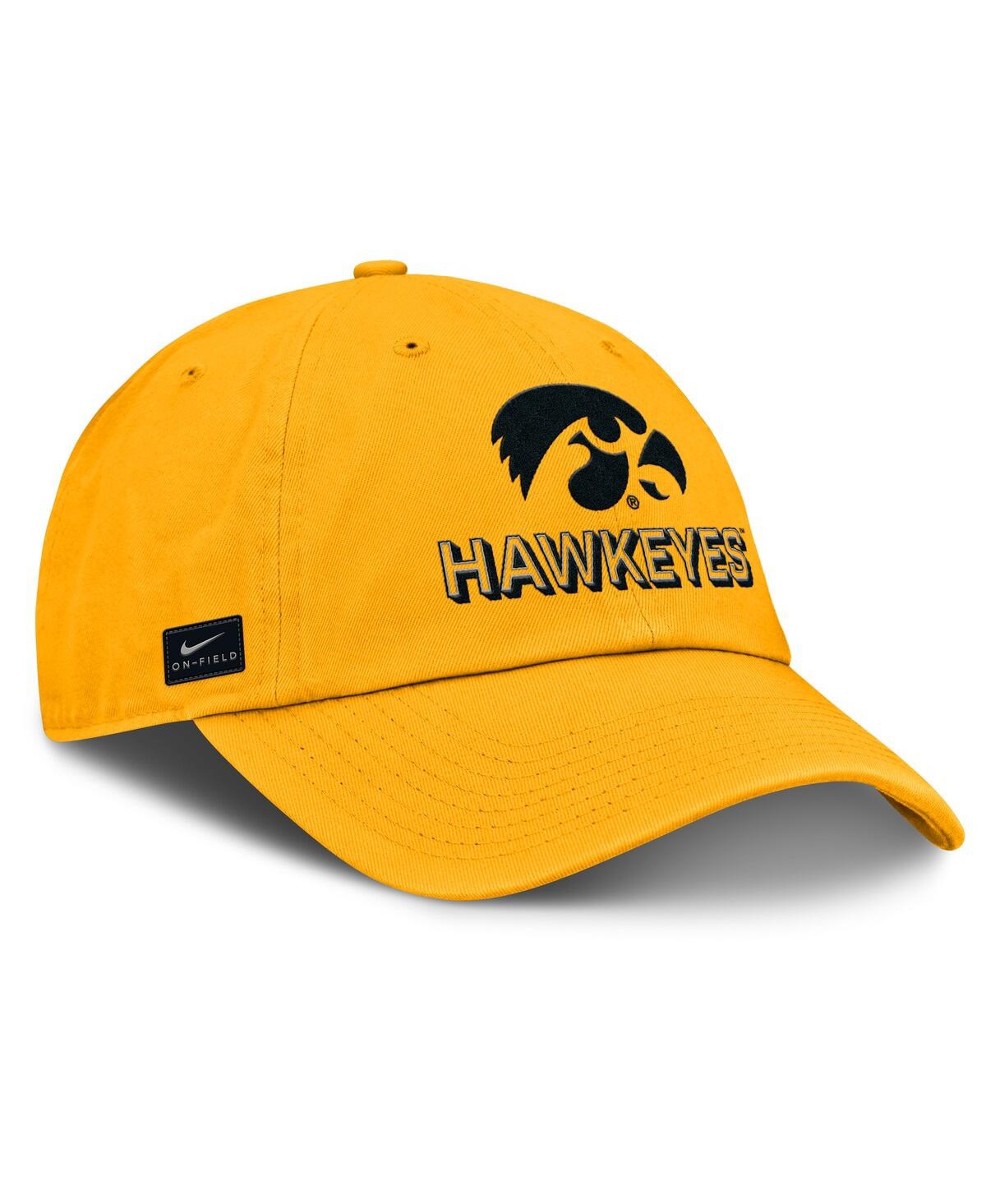 Nike Men's Gold Iowa Hawkeyes 2025 On-field Club Adjustable Hat In Gold