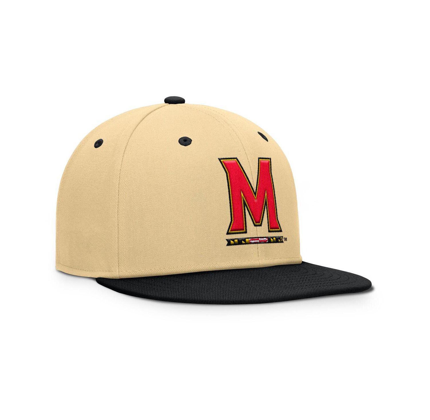 Men's Gold/Black Maryland Terrapins Balance Fitted Hat