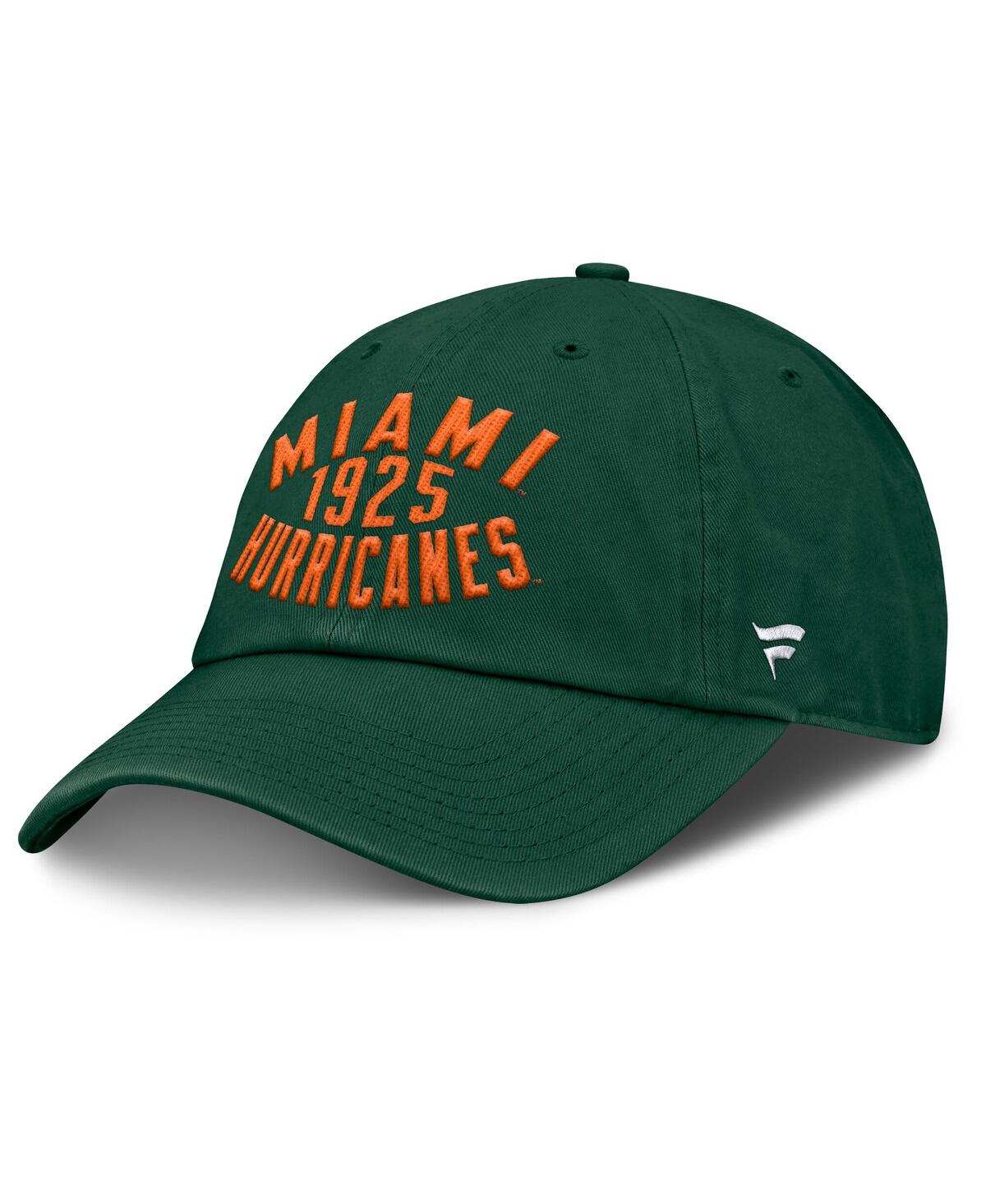 Fanatics Men's Green Miami Hurricanes Archer Adjustable Hat In Green