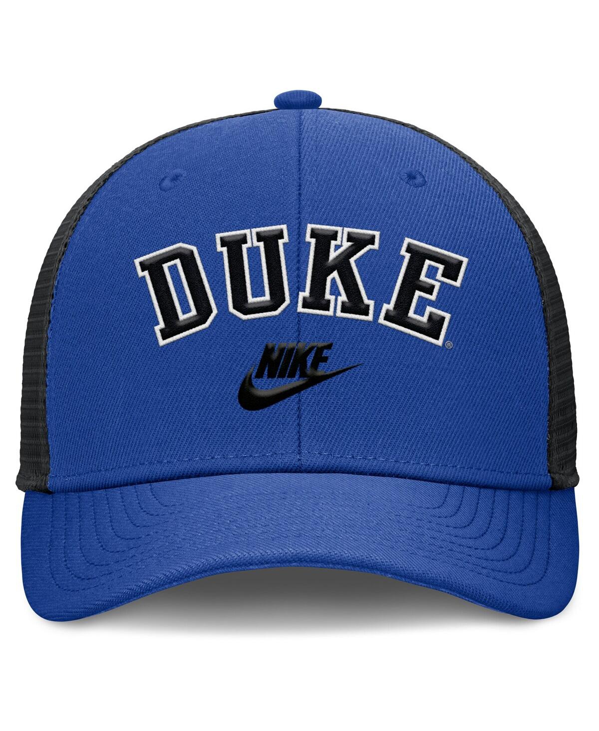 Nike Men's Royal/black Duke Blue Devils Legacy Arch Rise Performance Trucker Adjustable Hat In Multi