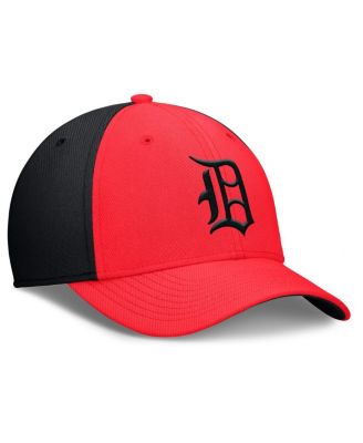 Men's Crimson/Black Detroit Tigers Neon 90s Rise Swoosh Flex Hat