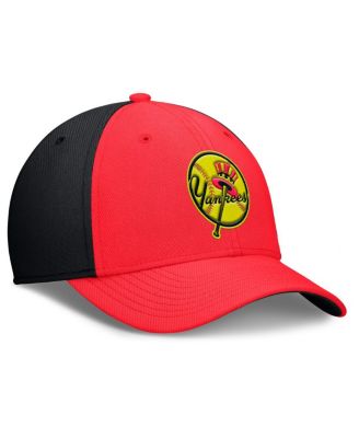 Men's Crimson/Black New York Yankees Neon 90s Rise Swoosh Flex Hat