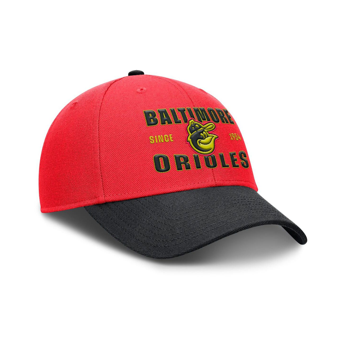 Мужская кепка Nike Crimson/Black Baltimore Orioles Neon 90s Rise Adjustable Hat — фото 3