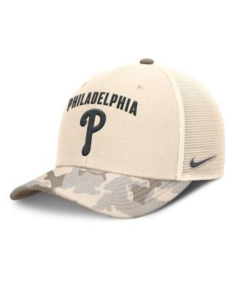 Nike - Men's Natural Philadelphia Phillies Camo Natural Pack Rise Adjustable Trucker Hat