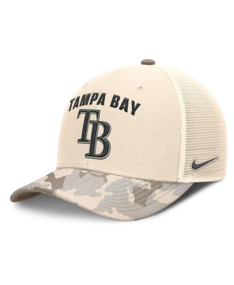 Nike - Men's Natural Tampa Bay Rays Camo Natural Pack Rise Adjustable Trucker Hat
