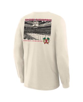 Men's Beige Chicago Blackhawks Centennial Legacy Long Sleeve T-Shirt