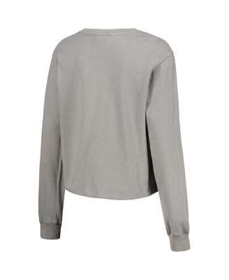 Women's Gray San Jose Earthquakes Cropped Long Sleeve T-Shirt