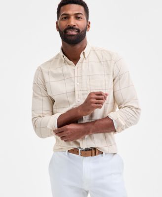 Club Room - Men's Glen Plaid Cotton Corduroy Shirt