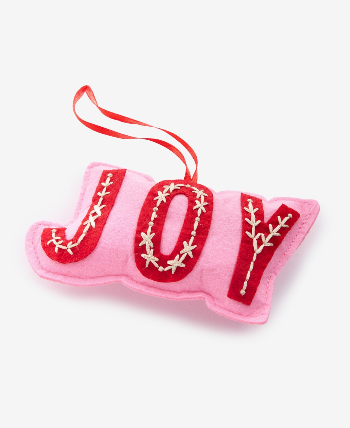 Holiday Lane Tiny Tidings Joy Fabric Ornament, Macy's Exclusive In Red