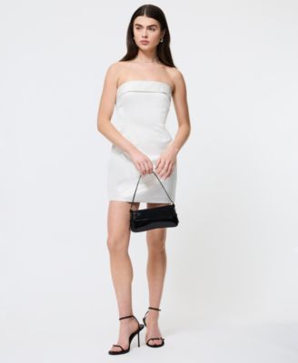 Women's Structured Satin Strapless Dress