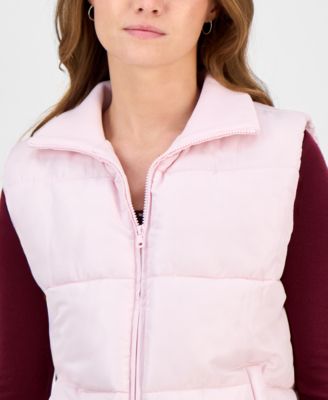 Women's Ribbed-Trim Puffer Vest