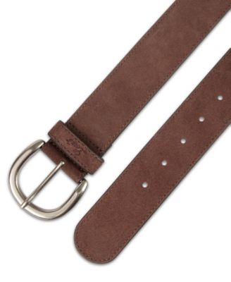 Women's Leather and Suede Stitched Edge Casual Belt