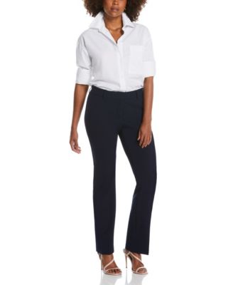 Petite Stretch Pull On Classic Fit Crepe Pants