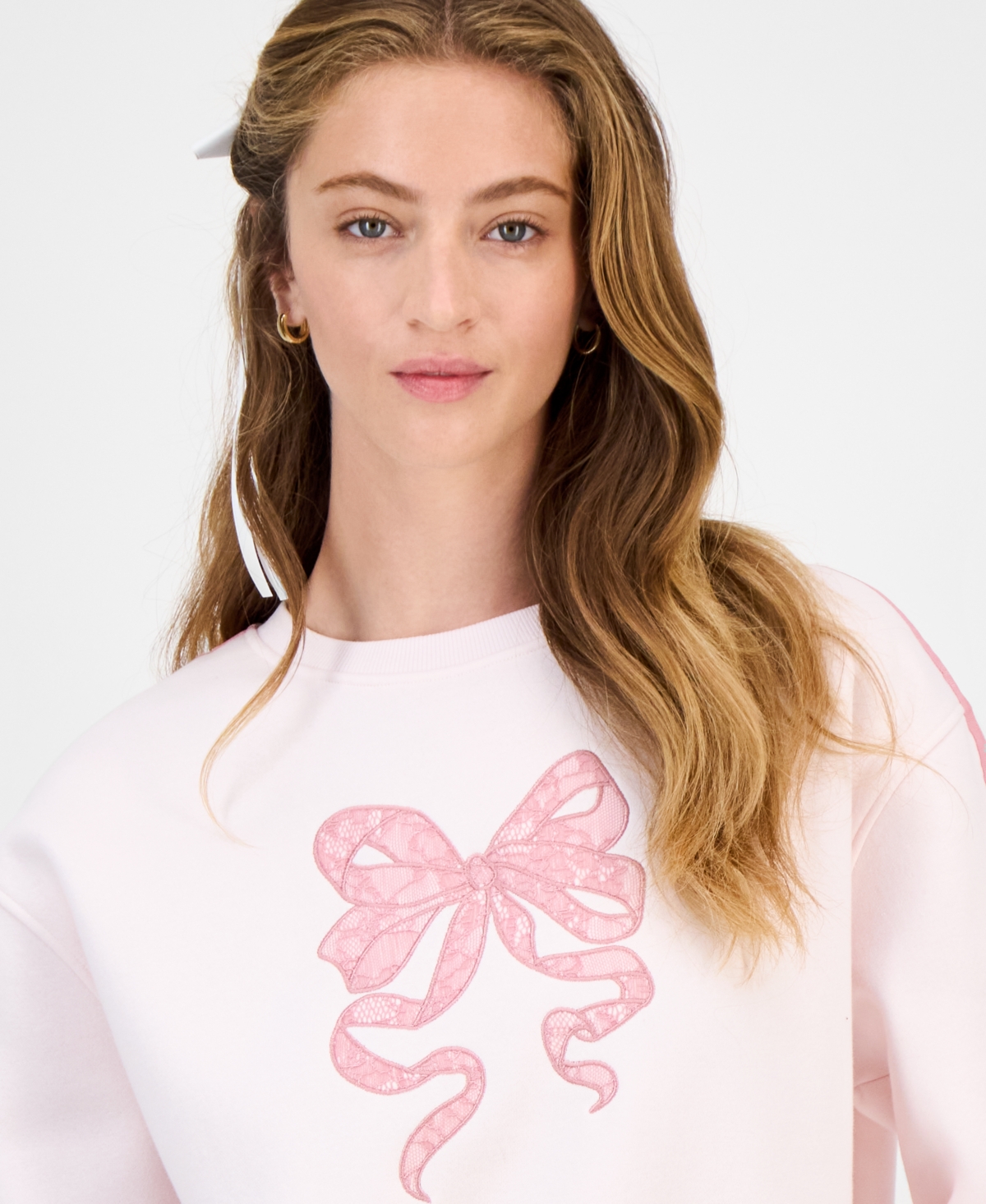 Rebel Veil Juniors' Novelty Crewneck Sweatshirt In Pink