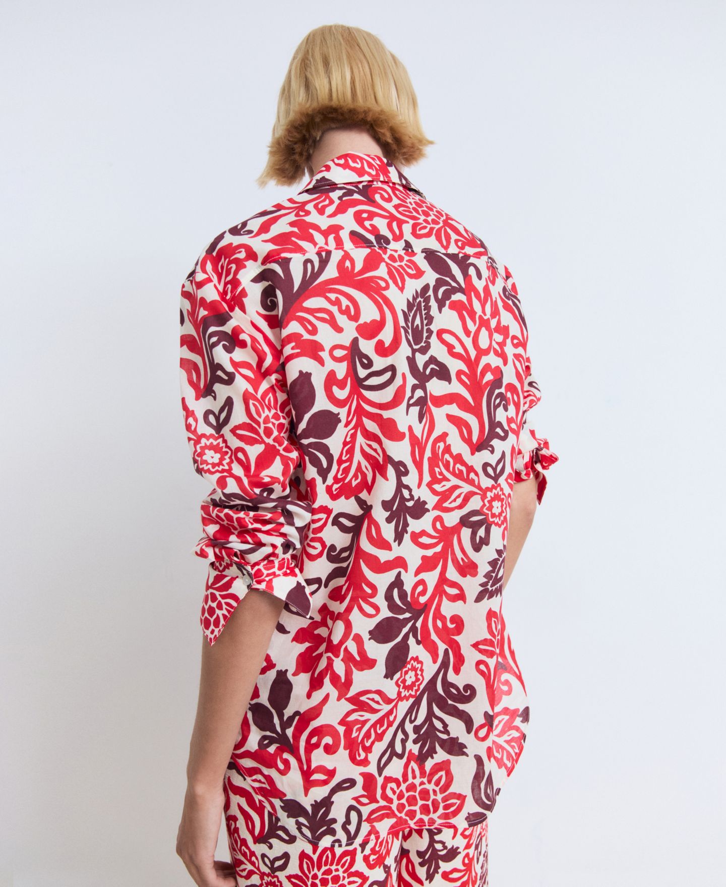 Женская рубашка Mango Printed Cotton, цвет: Молочный белый — фото 2