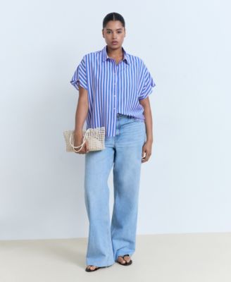 Women's Short Sleeve Striped Shirt