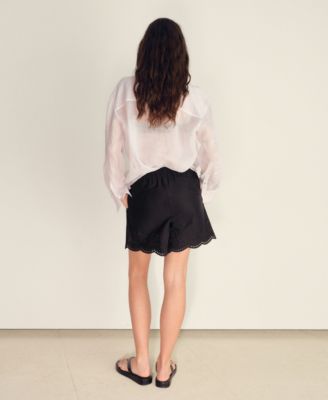 Women's Embroidered Satin Shorts