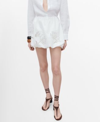 MANGO - Women's Embroidered Balloon Skirt