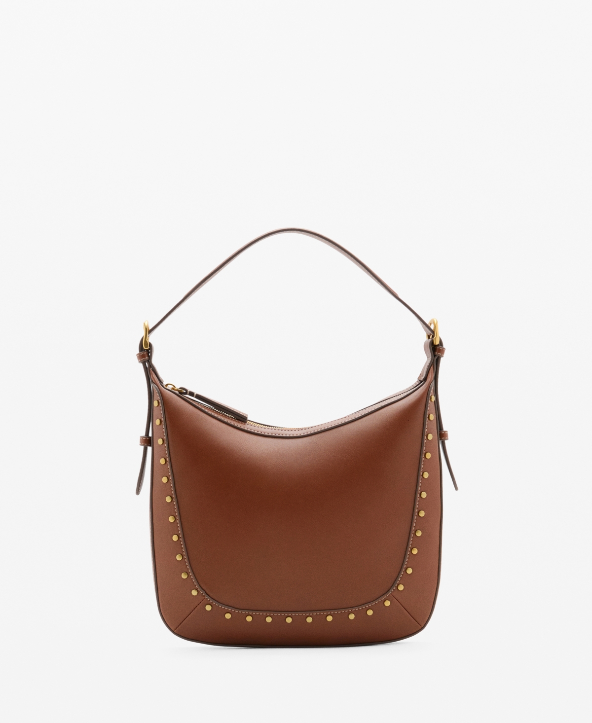 Mango Women's Studded Shoulder Bag In Brown