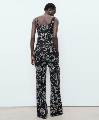 Women's Floral Print Straight Pants