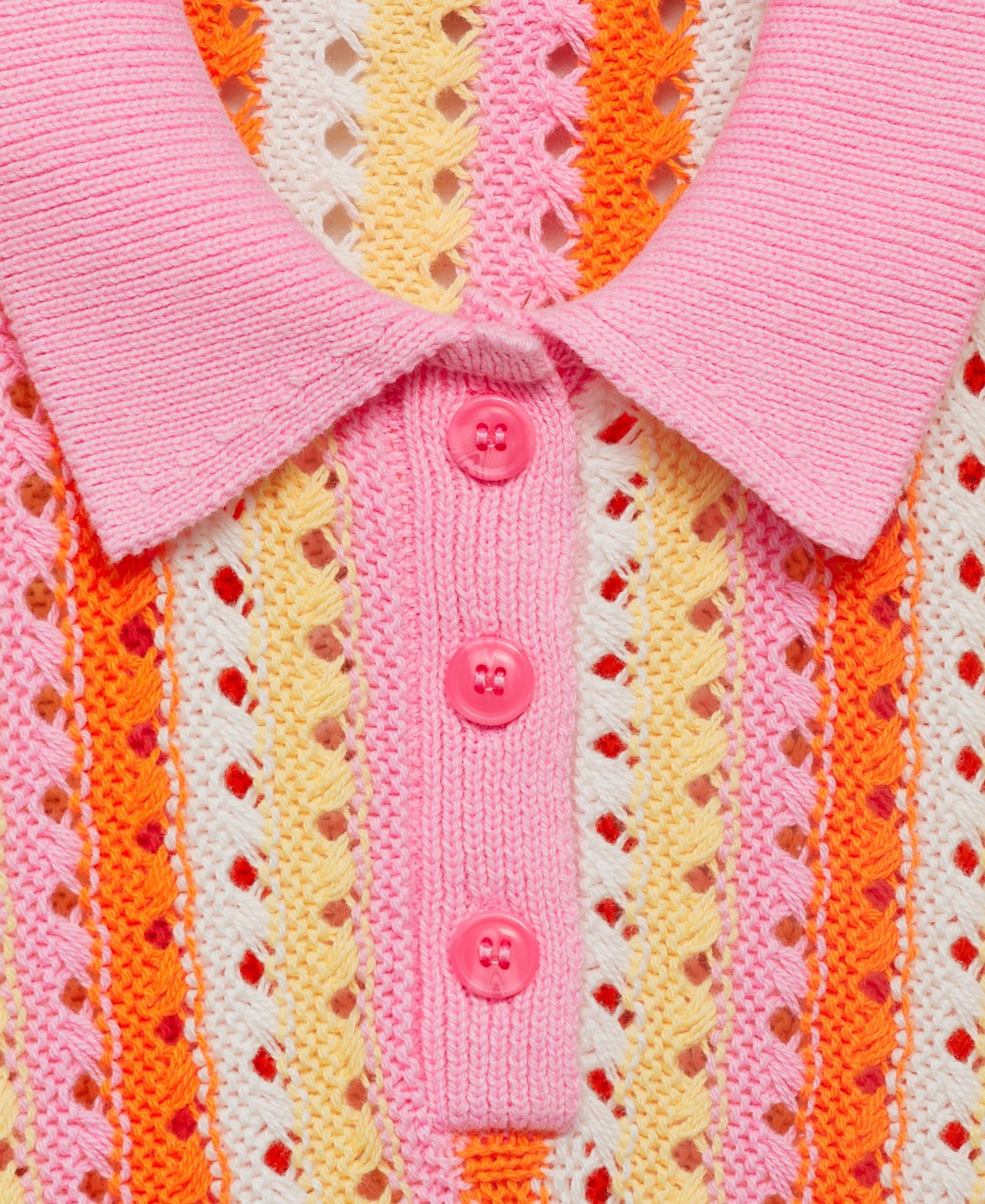 Women's Striped Openwork Knit Sweater