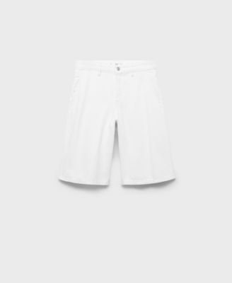 MANGO - Women's Straight-Fit Denim Bermuda Shorts