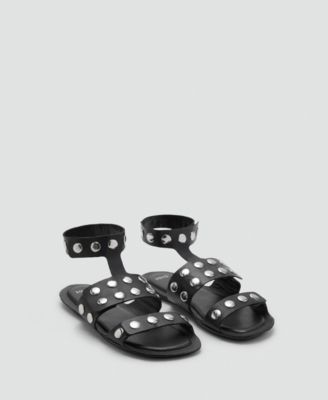 MANGO - Women's Studded Leather Sandals