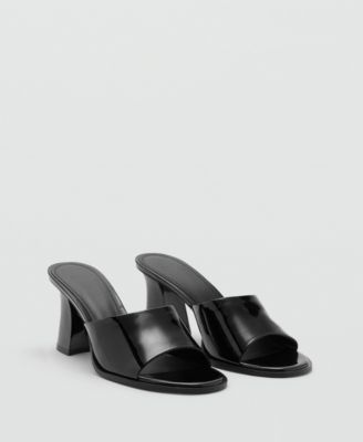 MANGO - Women's Patent Leather Effect Heeled Sandals