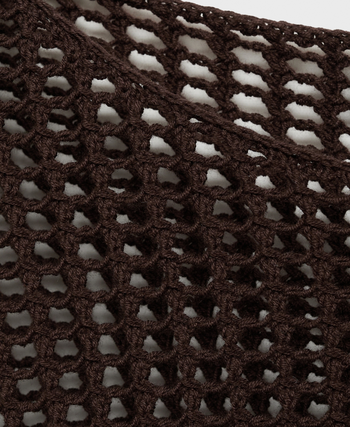 Mango Long-sleeved Crochet Sweater Chocolate In Brown