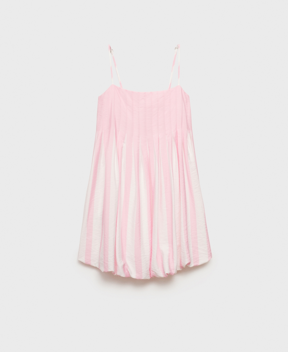 Mango Short Striped Balloon Effect Dress Pastel Pink In Pink