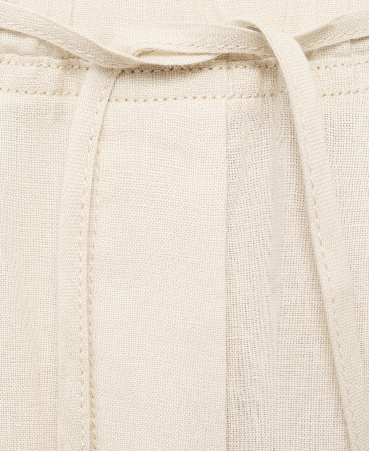 Mango Women's Drawstring Linen Pants In Gray