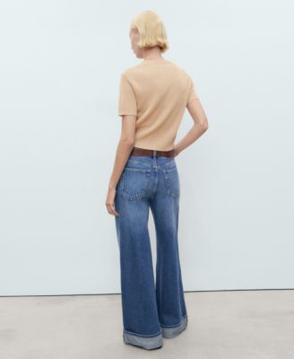 Women's Short-Sleeved Crop Sweater