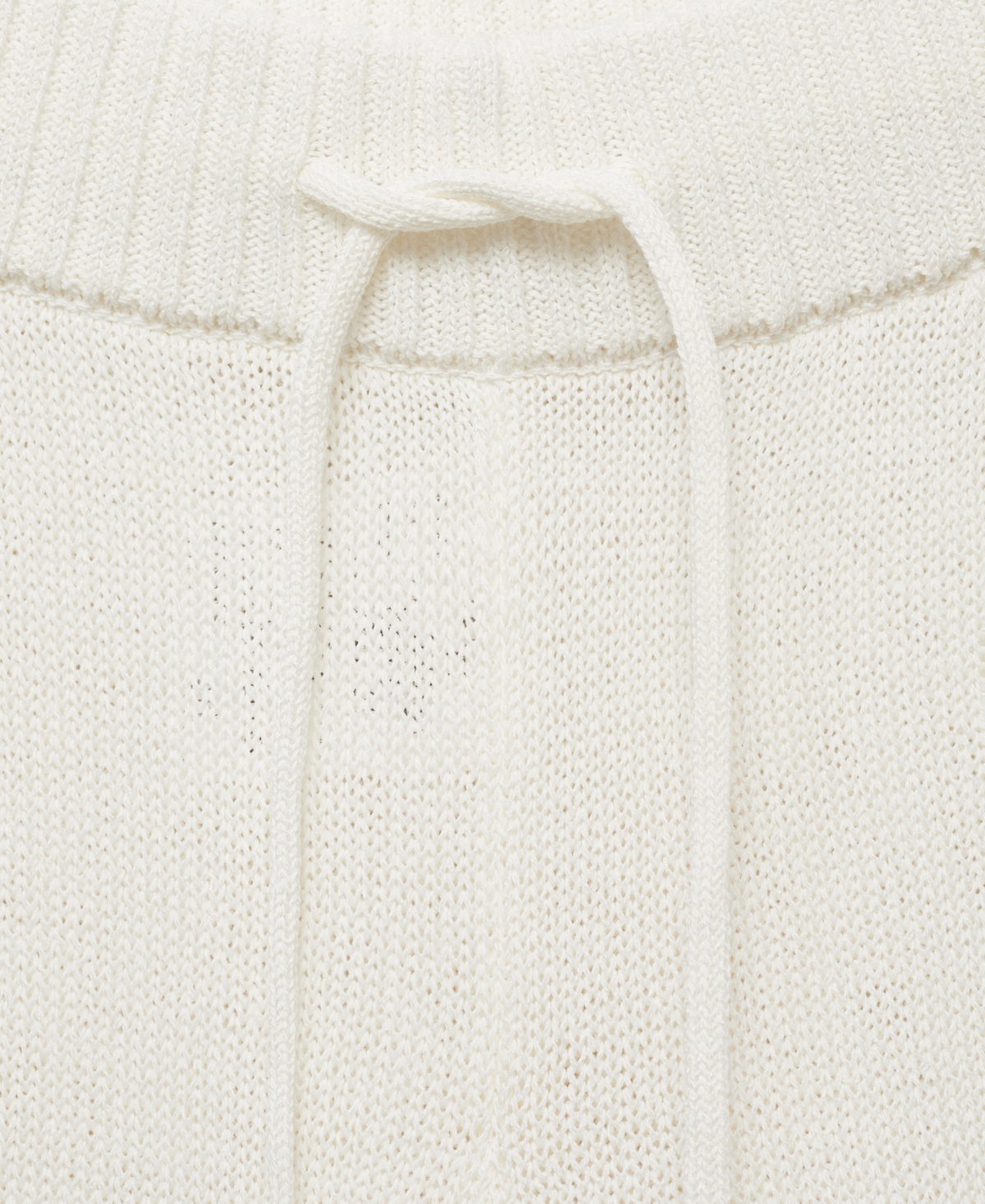 Mango Knit Drawstring Pants In White