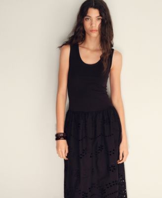 Women's Openwork Embroidery Cotton Dress