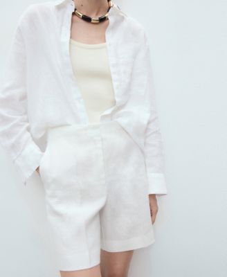 Women's Straight-Fit Linen Shorts