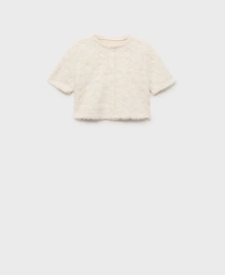 MANGO - Women's Knitted Cropped Cardigan