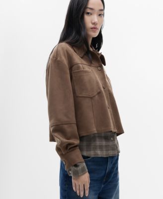 Women's Pockets Leather Effect Jacket