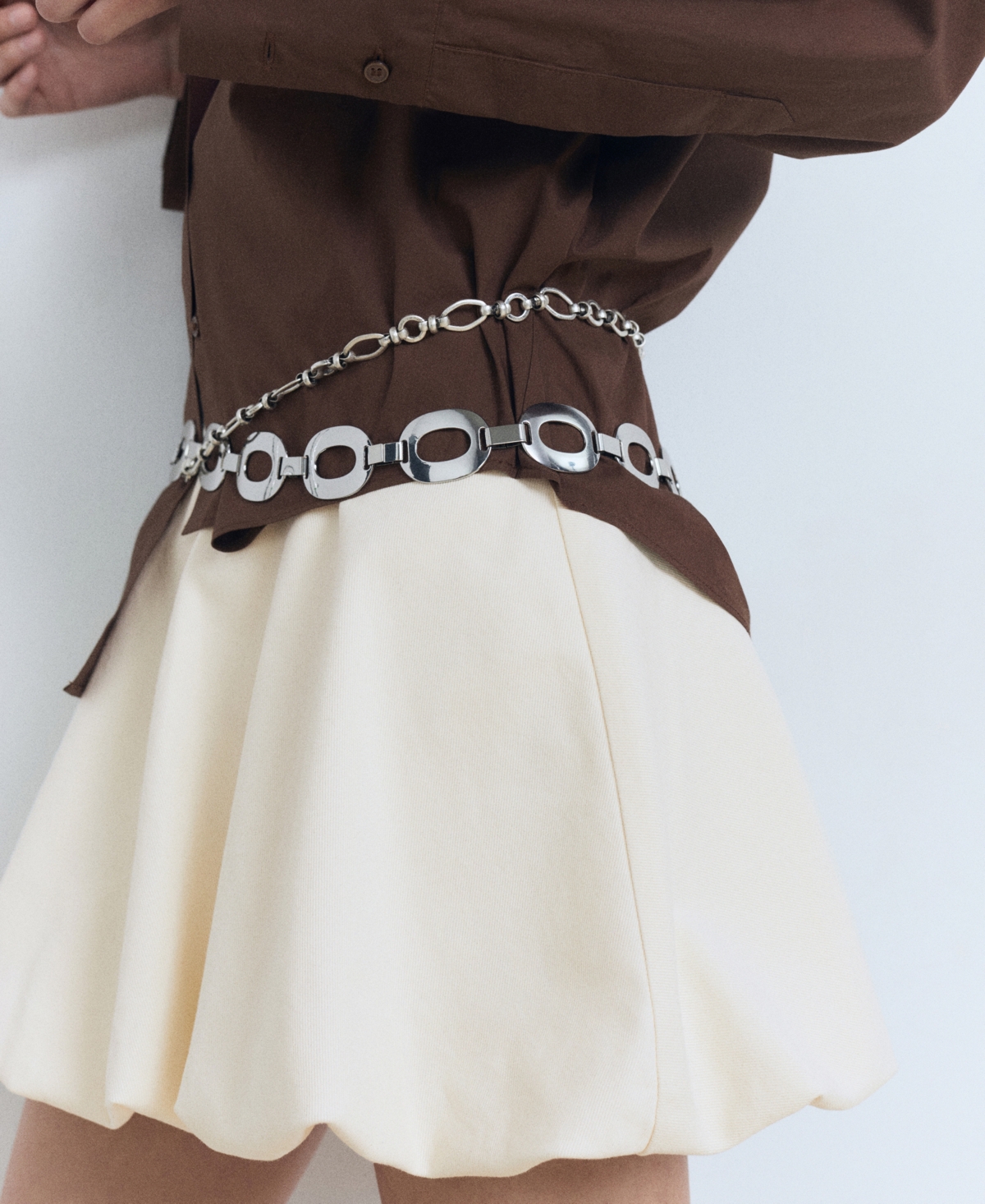 Mango Women's Mini Balloon Skirt In White