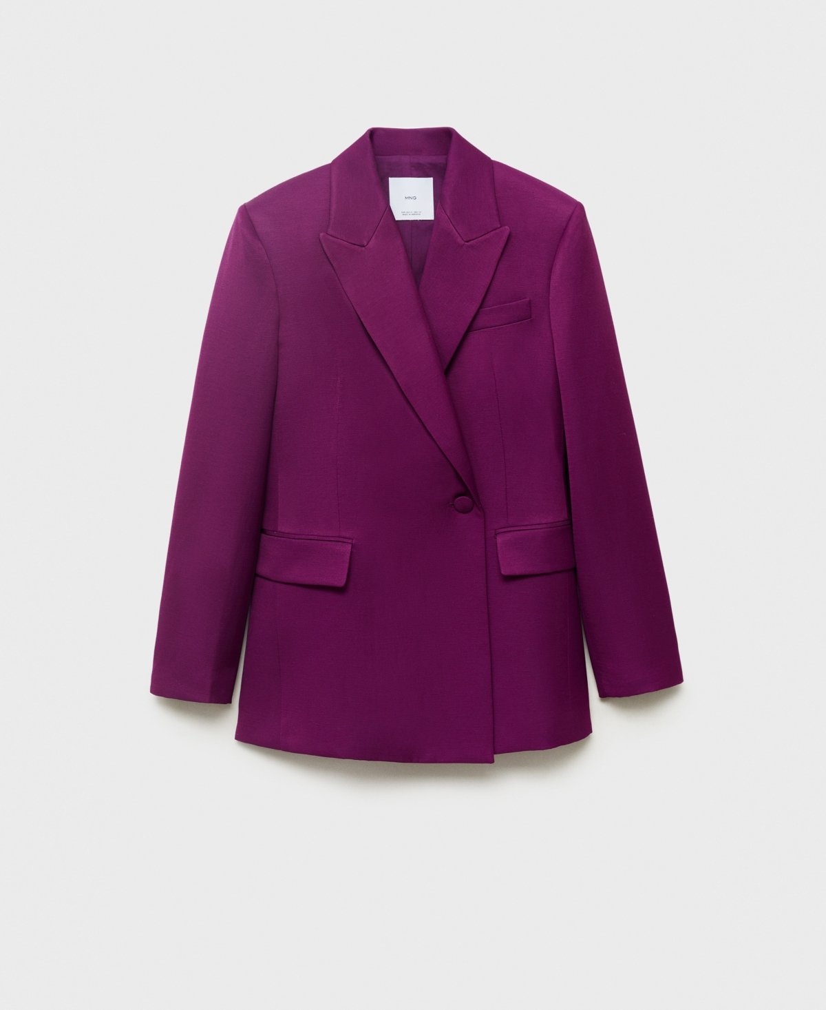 Mango Double-breasted Suit Jacket In Purple