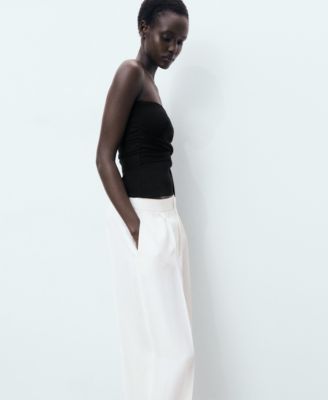 Women's Linen-Blend Pleated Pants