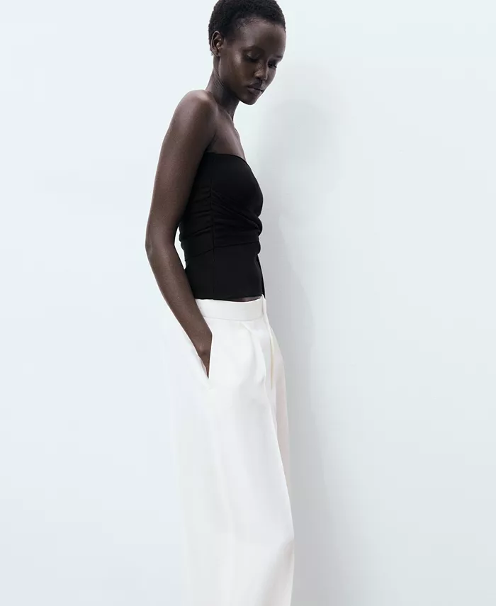 Women's Linen-Blend Pleated Pants - thumbnail 3
