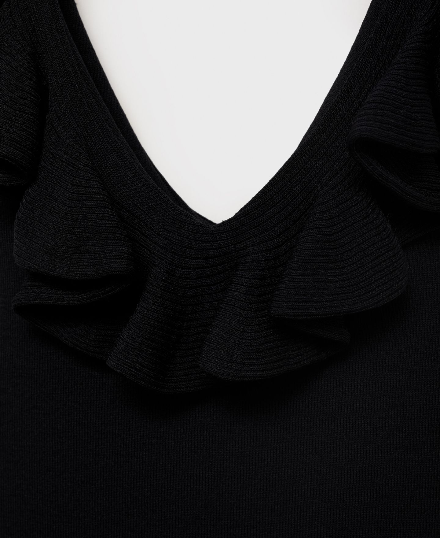 Женский топ Mango Ruffle Knit, цвет: Чёрный — фото 7