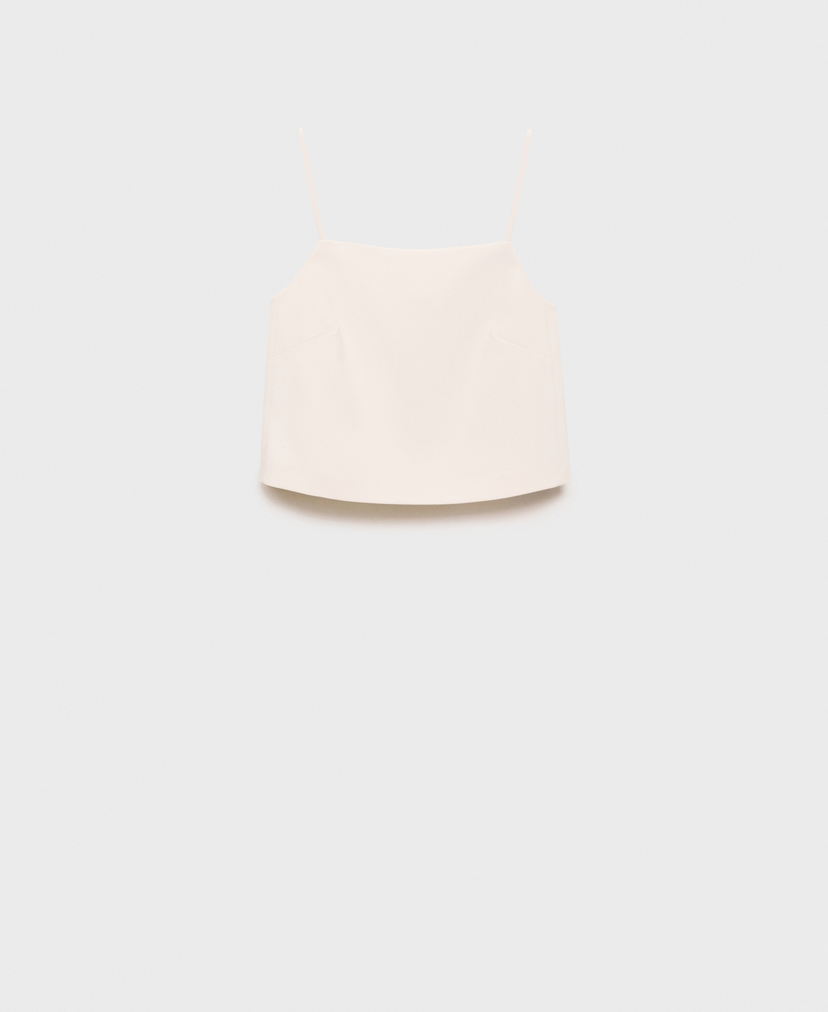 Mango Button Back Crop Camisole In Brown
