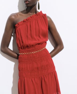 Women's Asymmetrical Gathered Dress