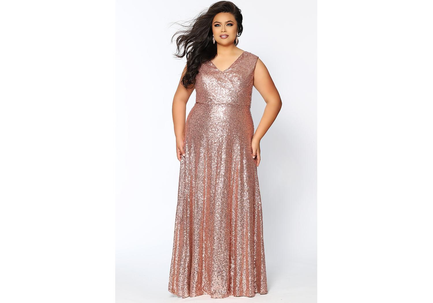 Women's V-Neck Sleeveless Sequin Maxi Dress